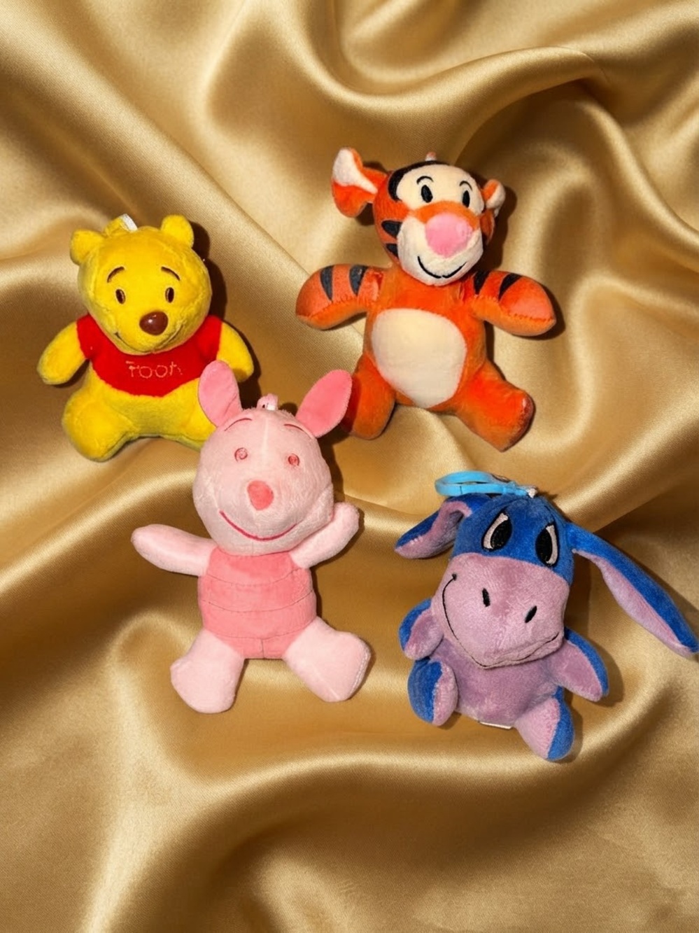 Disney Winnie the Pooh Plush Toy Set - Yellow, Orange, Pink, Purple keychain